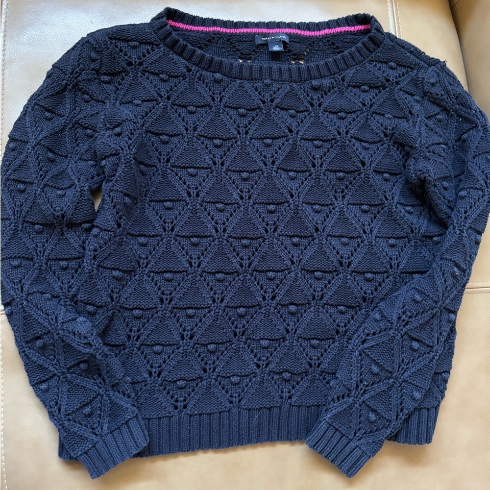 Tommy Hilfiger cotton Women's Navy Sweater